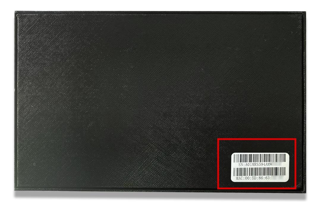 MAC number printed on the package